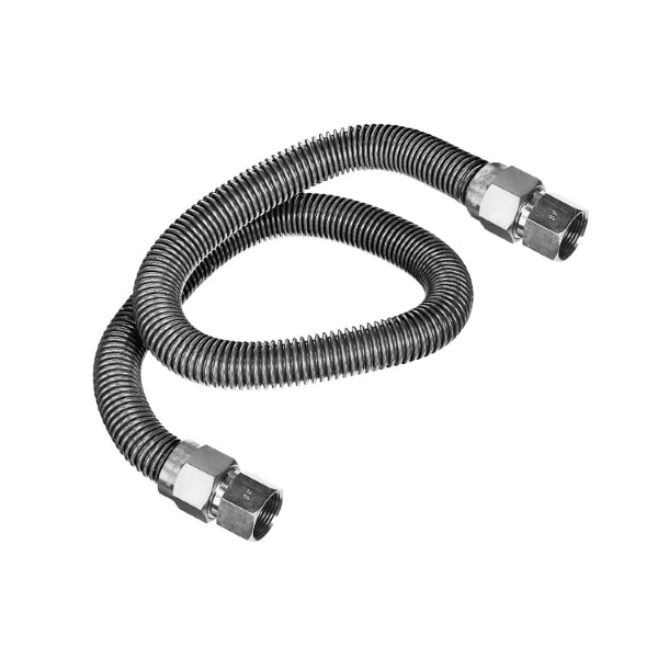 Flextron Gas Line Hose 3/8'' O.D. x 60'' Length with 1/2" FIP Fittings, Stainless Steel Flexible Connector FTGC-SS14-60B - main